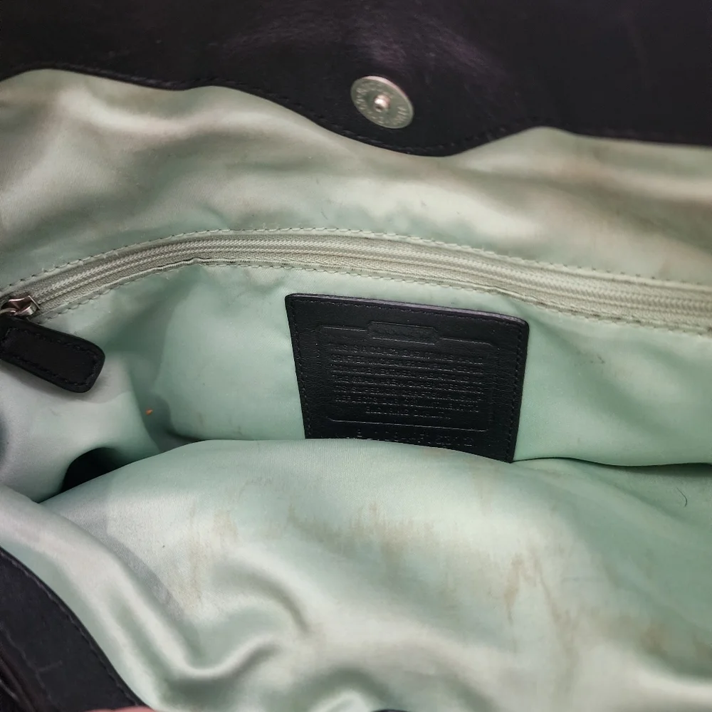 Coach black Very Sofft Leather Shoulder Bag.